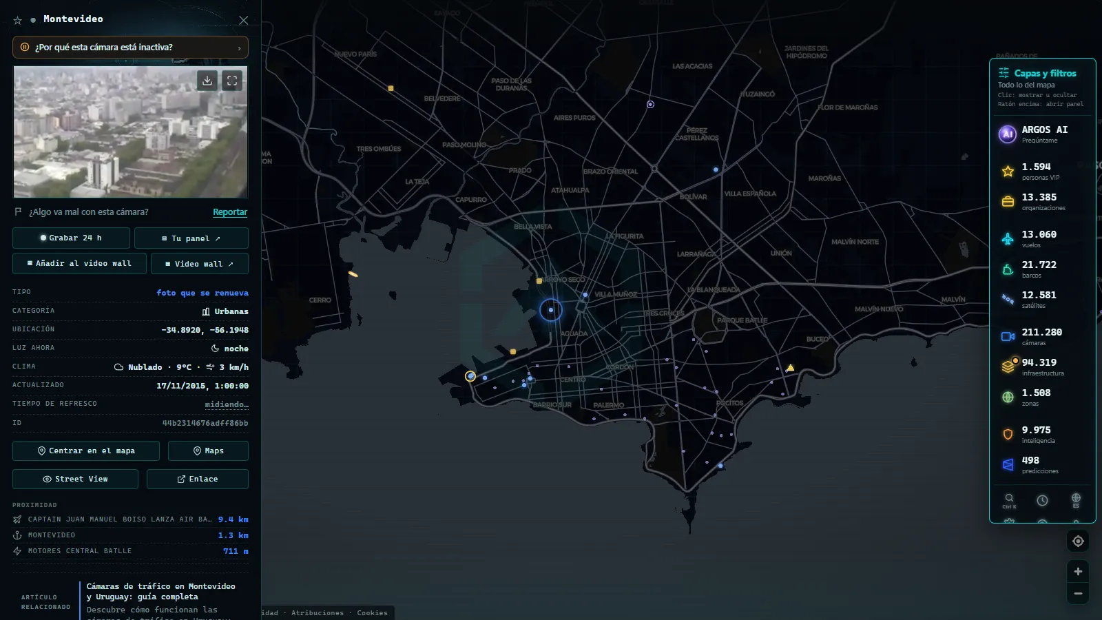 Ficha de Montevideo (Urbana) en el mapa de ARGOS ATLAS
