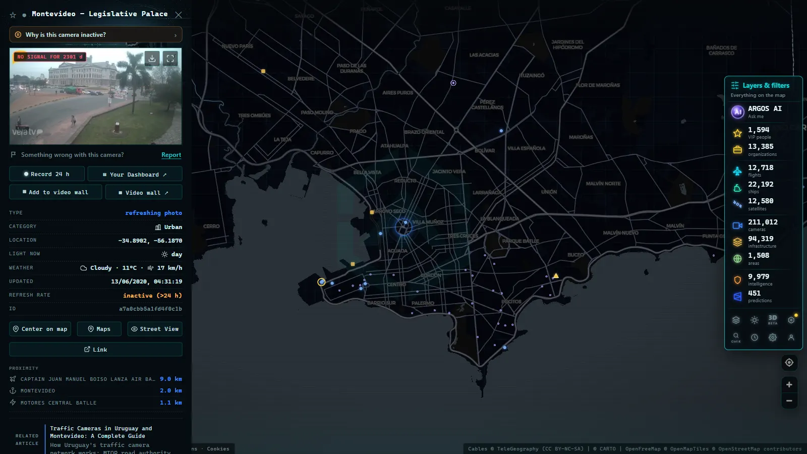 Detail card of Montevideo - Legislative Palace (Urban) on the ARGOS ATLAS map