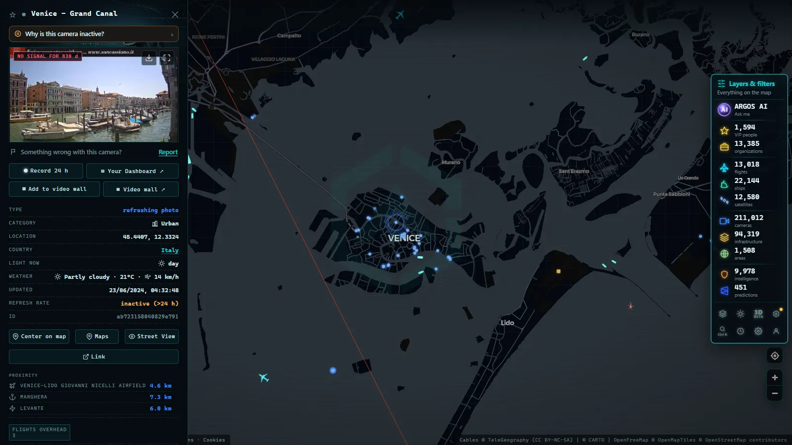 Detail card of Venice - Grand Canal (Urban) on the ARGOS ATLAS map