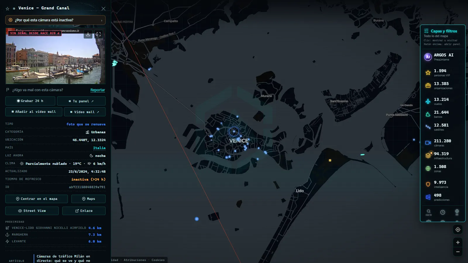 Ficha de Venice - Grand Canal (Urbana) en el mapa de ARGOS ATLAS