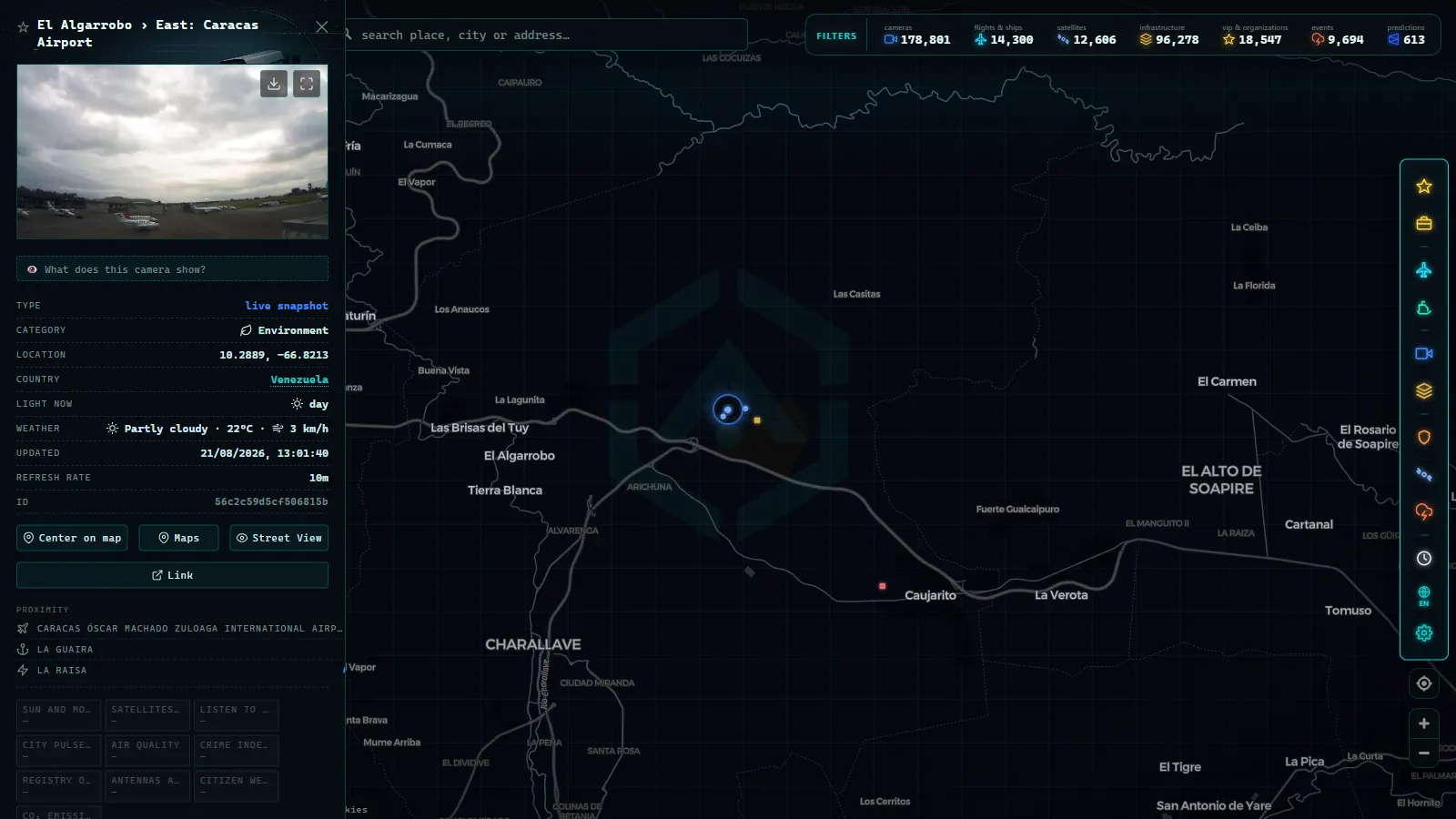 Detail card of El Algarrobo › East: Caracas Airport (Environmental) on the ARGOS ATLAS map