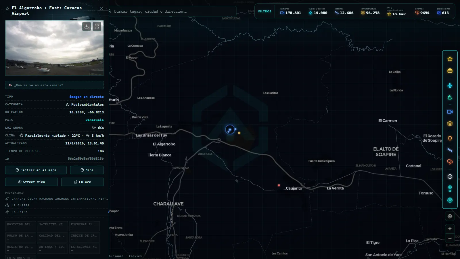 Ficha de El Algarrobo › East: Caracas Airport (Medioambiental) en el mapa de ARGOS ATLAS