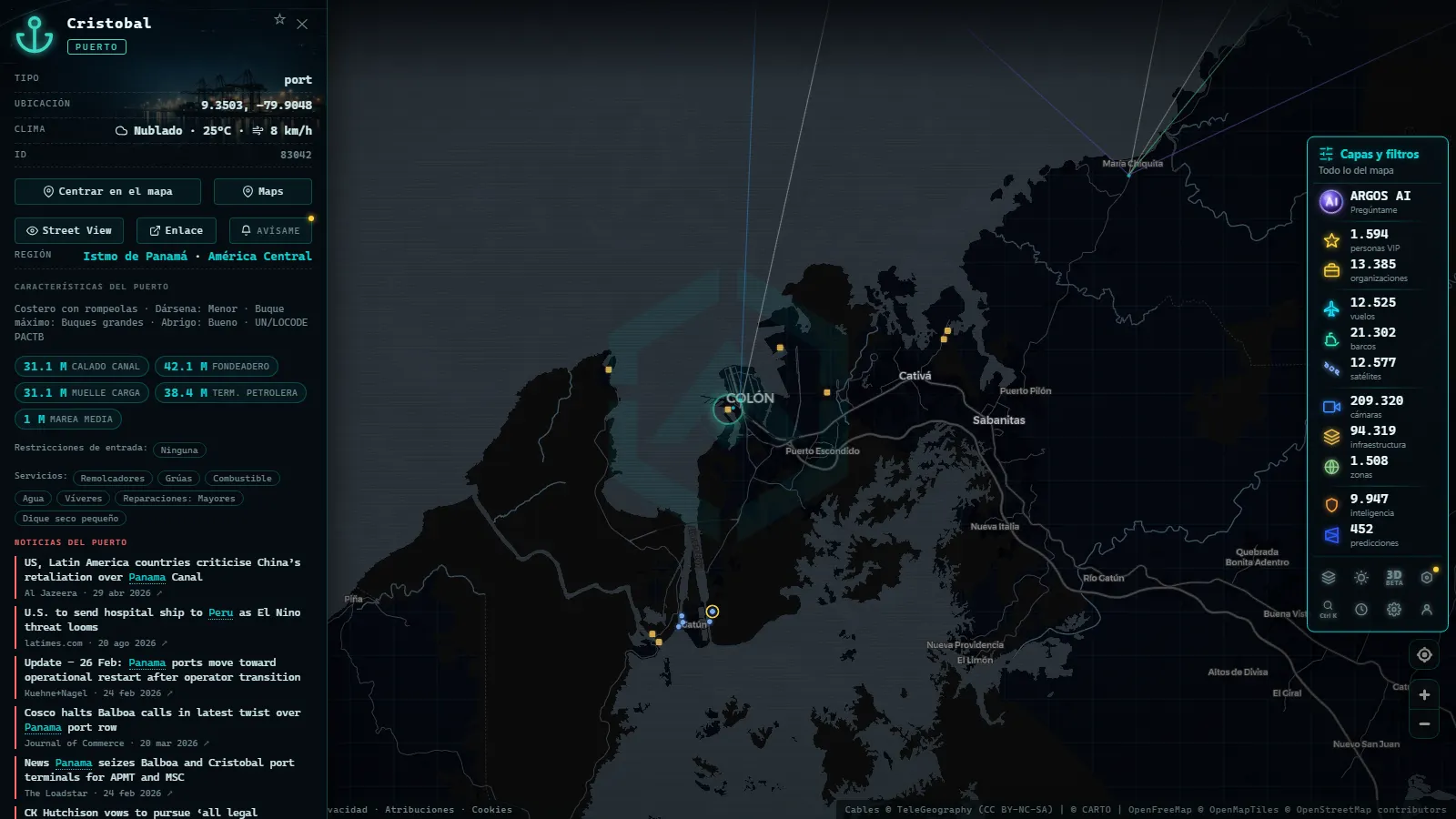 Ficha de Cristobal (Puerto) en el mapa de ARGOS ATLAS