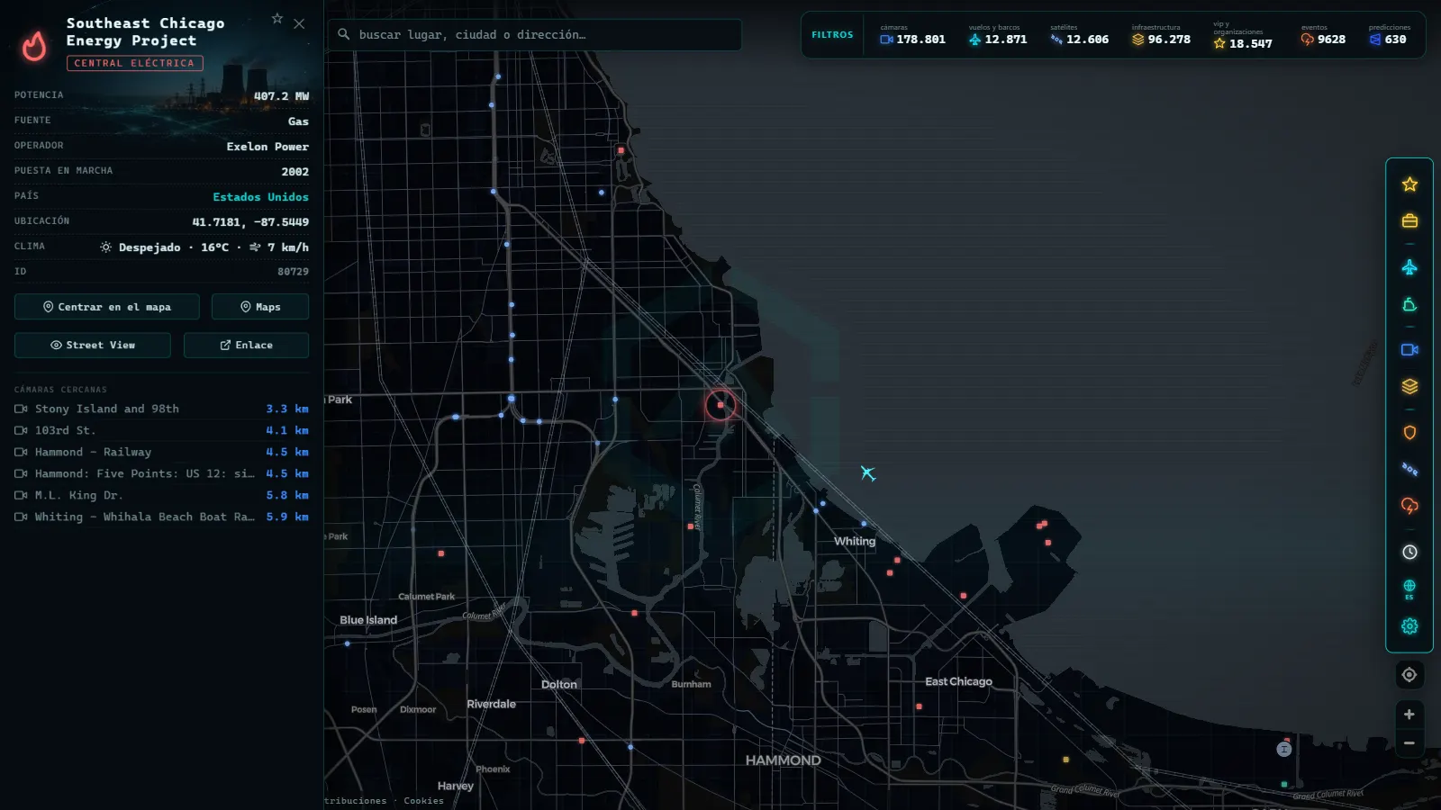 Ficha de Southeast Chicago Energy Project (Instalación eléctrica) en el mapa de ARGOS ATLAS
