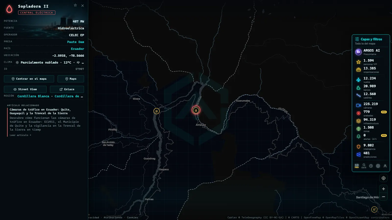 Ficha de Sopladora II (Instalación eléctrica) en el mapa de ARGOS ATLAS