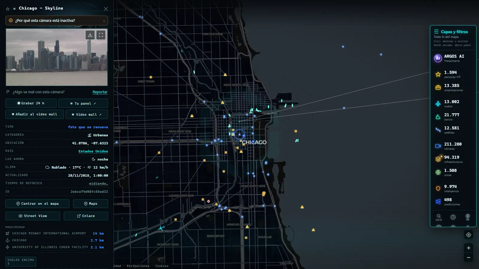 Ficha de Chicago - Skyline (Urbana) en el mapa de ARGOS ATLAS