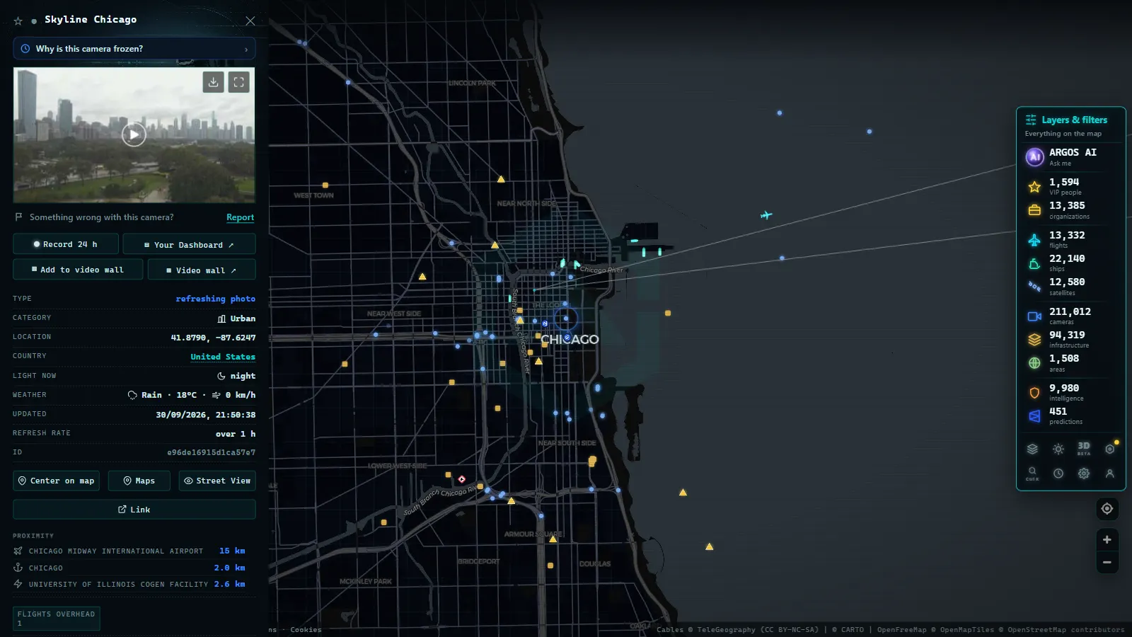 Detail card of Skyline Chicago (Urban) on the ARGOS ATLAS map