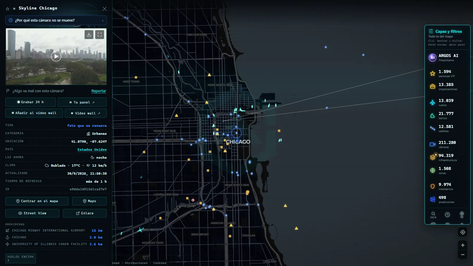 Ficha de Skyline Chicago (Urbana) en el mapa de ARGOS ATLAS