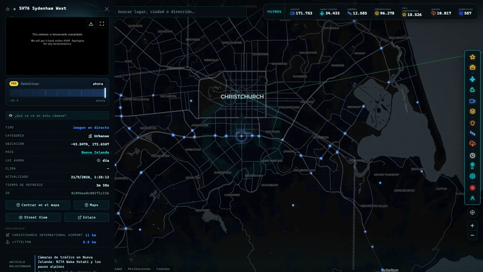 Ficha de SH76 Sydenham West (Urbana) en el mapa de ARGOS ATLAS