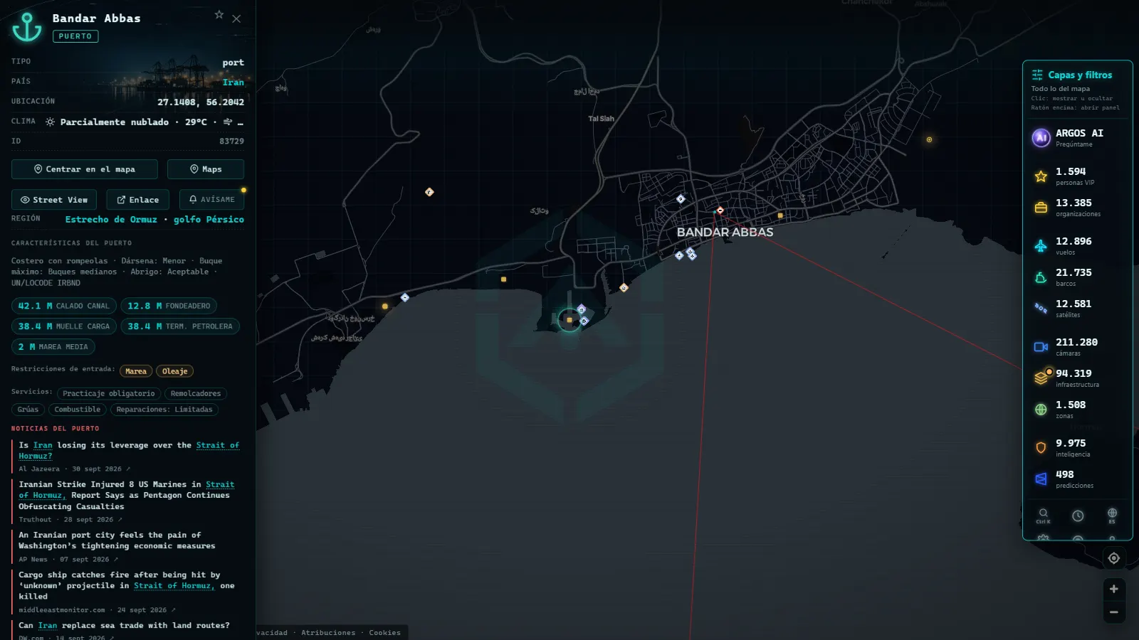 Ficha de Bandar Abbas (Puerto) en el mapa de ARGOS ATLAS