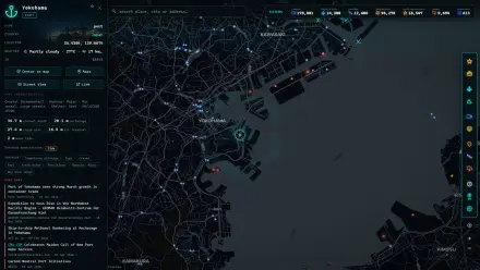 Detail card of Yokohama (Port) on the ARGOS ATLAS map