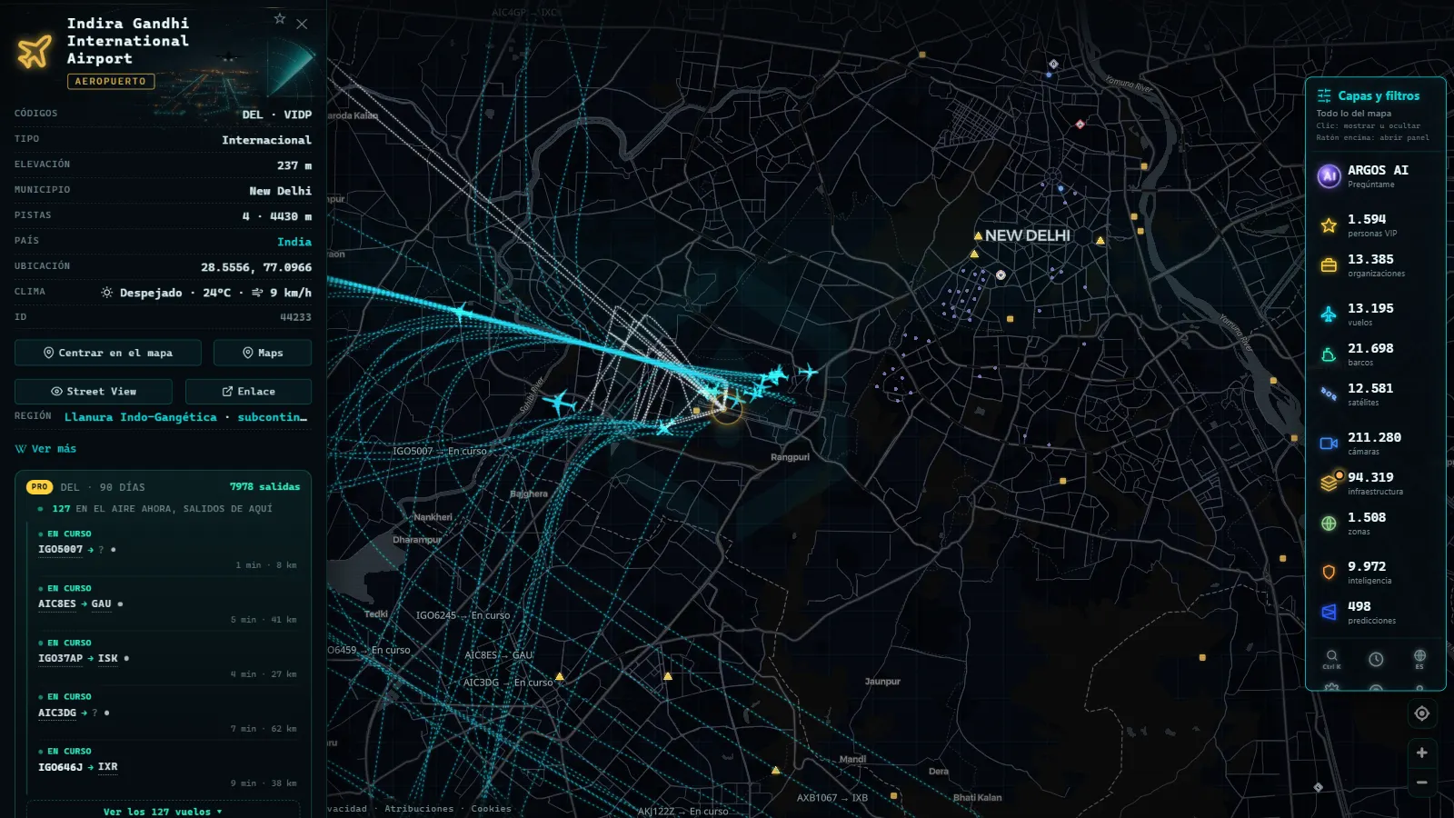 Ficha de Indira Gandhi International Airport (Aeropuerto) en el mapa de ARGOS ATLAS