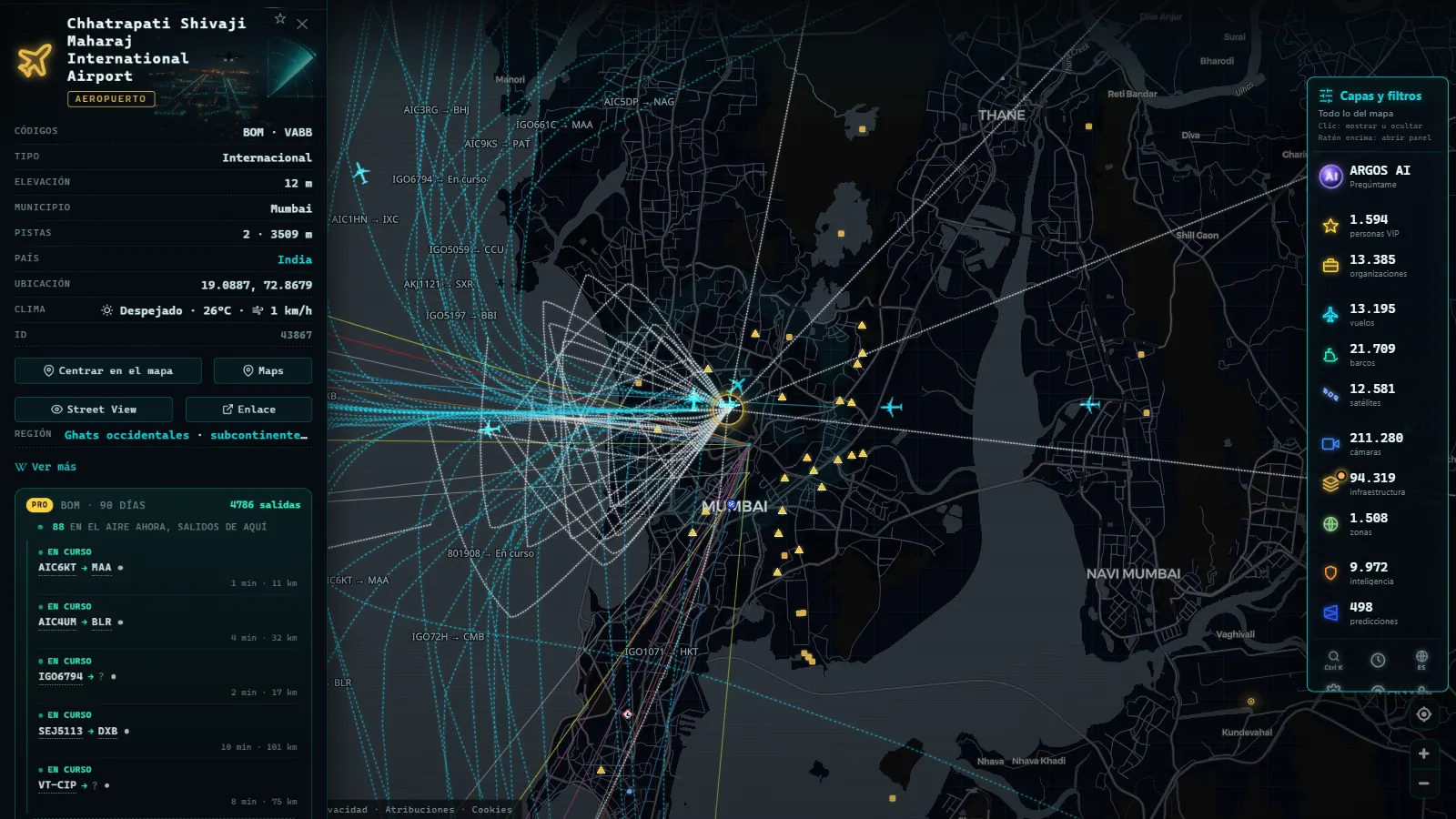 Ficha de Chhatrapati Shivaji Maharaj International Airport (Aeropuerto) en el mapa de ARGOS ATLAS
