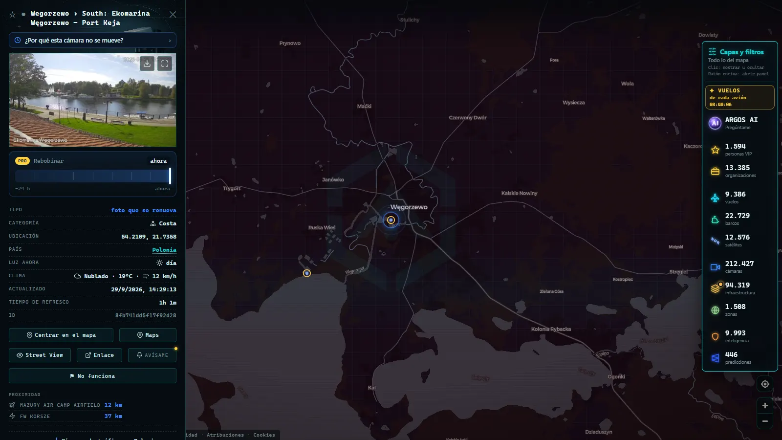 Ficha de Wegorzewo › South: Ekomarina Węgorzewo - Port Keja (Costa) en el mapa de ARGOS ATLAS