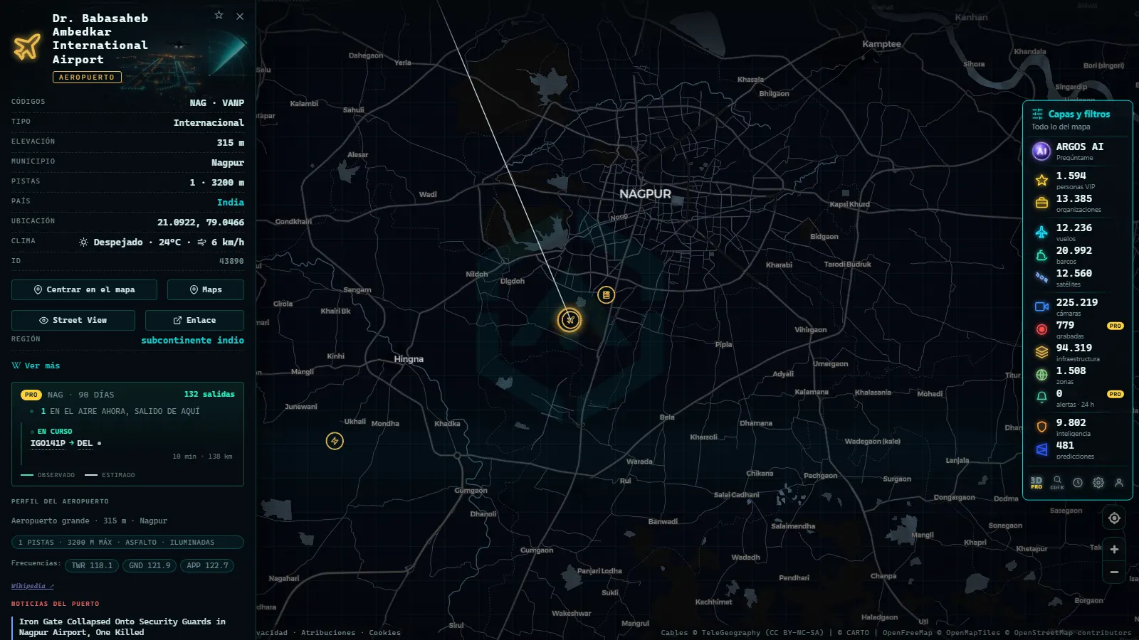 Ficha de Dr. Babasaheb Ambedkar International Airport (Aeropuerto) en el mapa de ARGOS ATLAS