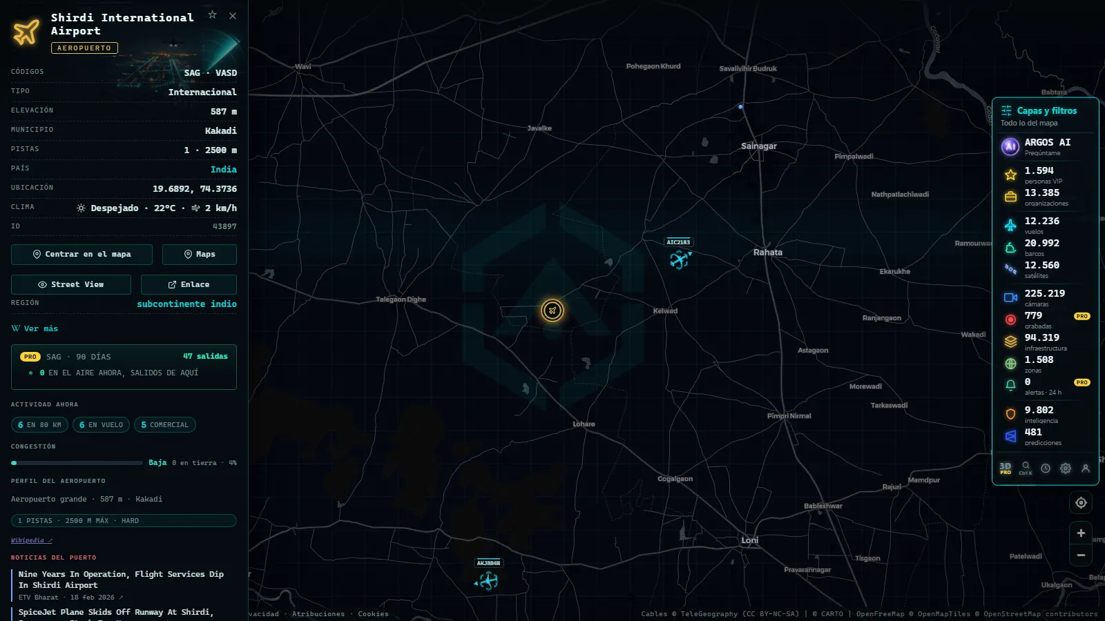 Ficha de Shirdi International Airport (Aeropuerto) en el mapa de ARGOS ATLAS