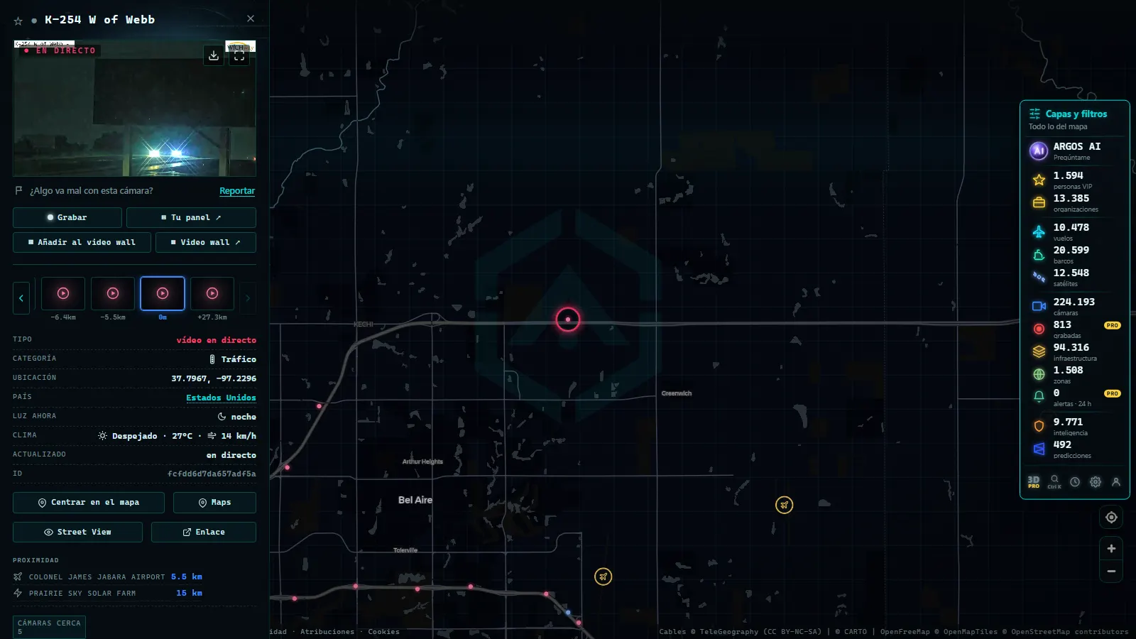 Ficha de K-254 W of Webb (Tráfico) en el mapa de ARGOS ATLAS