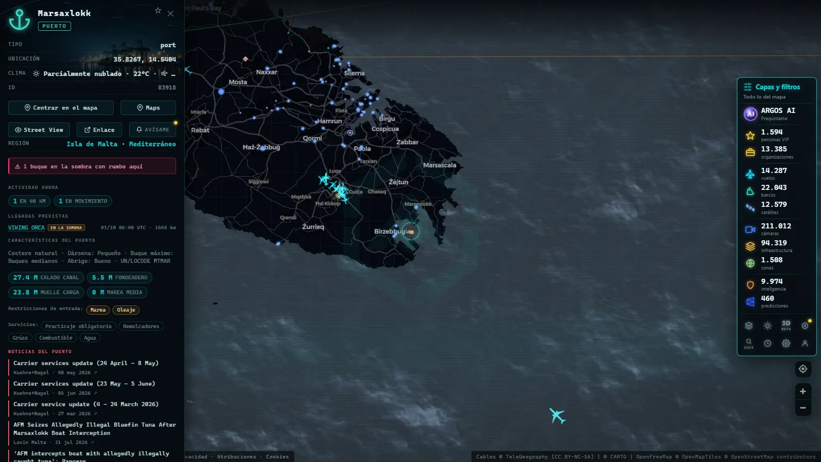 Ficha de Marsaxlokk (Puerto) en el mapa de ARGOS ATLAS