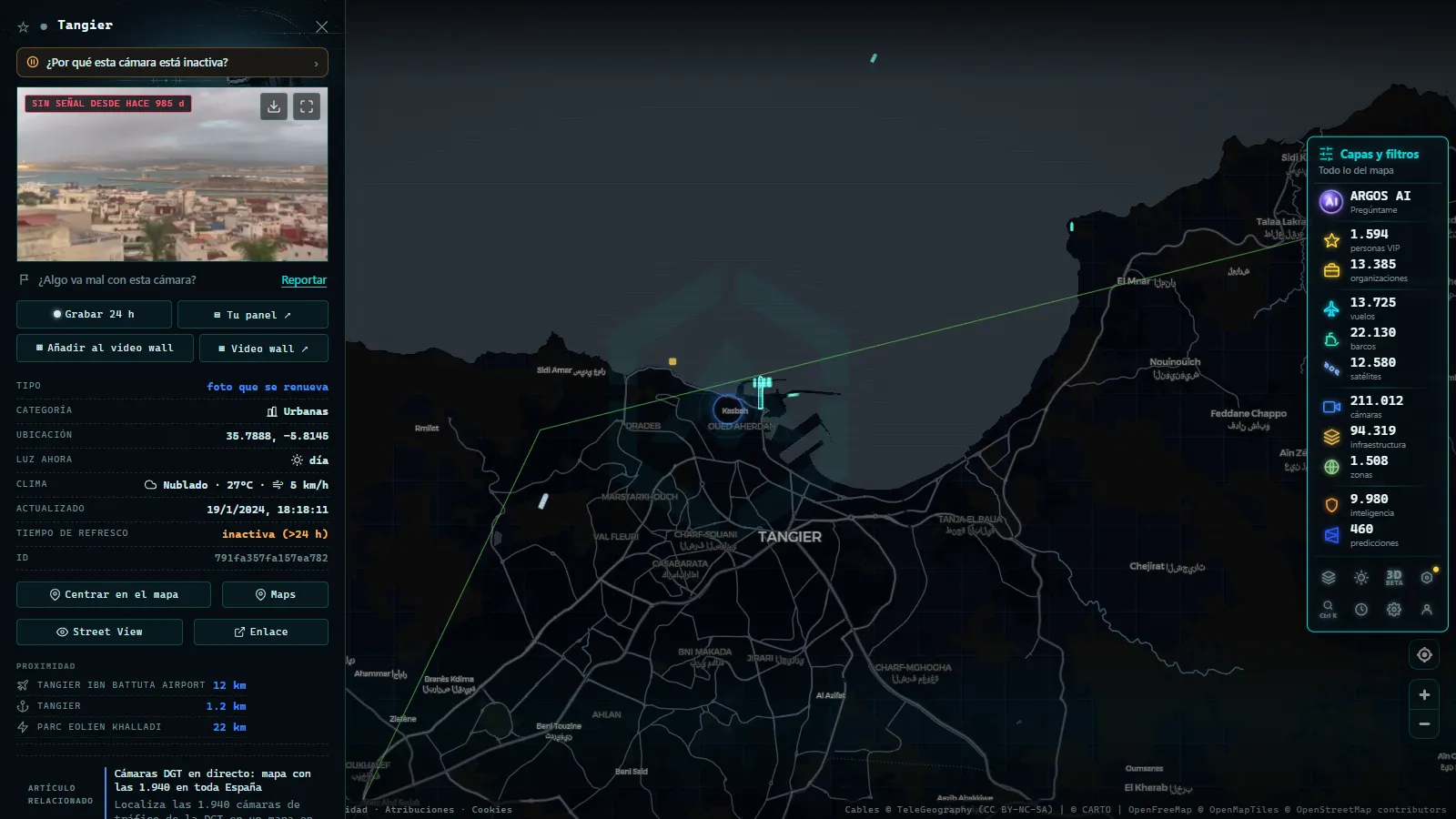 Ficha de Tangier (Urbana) en el mapa de ARGOS ATLAS