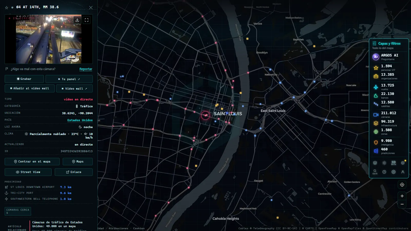 Ficha de 64 AT 14TH, MM 38.6 (Tráfico) en el mapa de ARGOS ATLAS