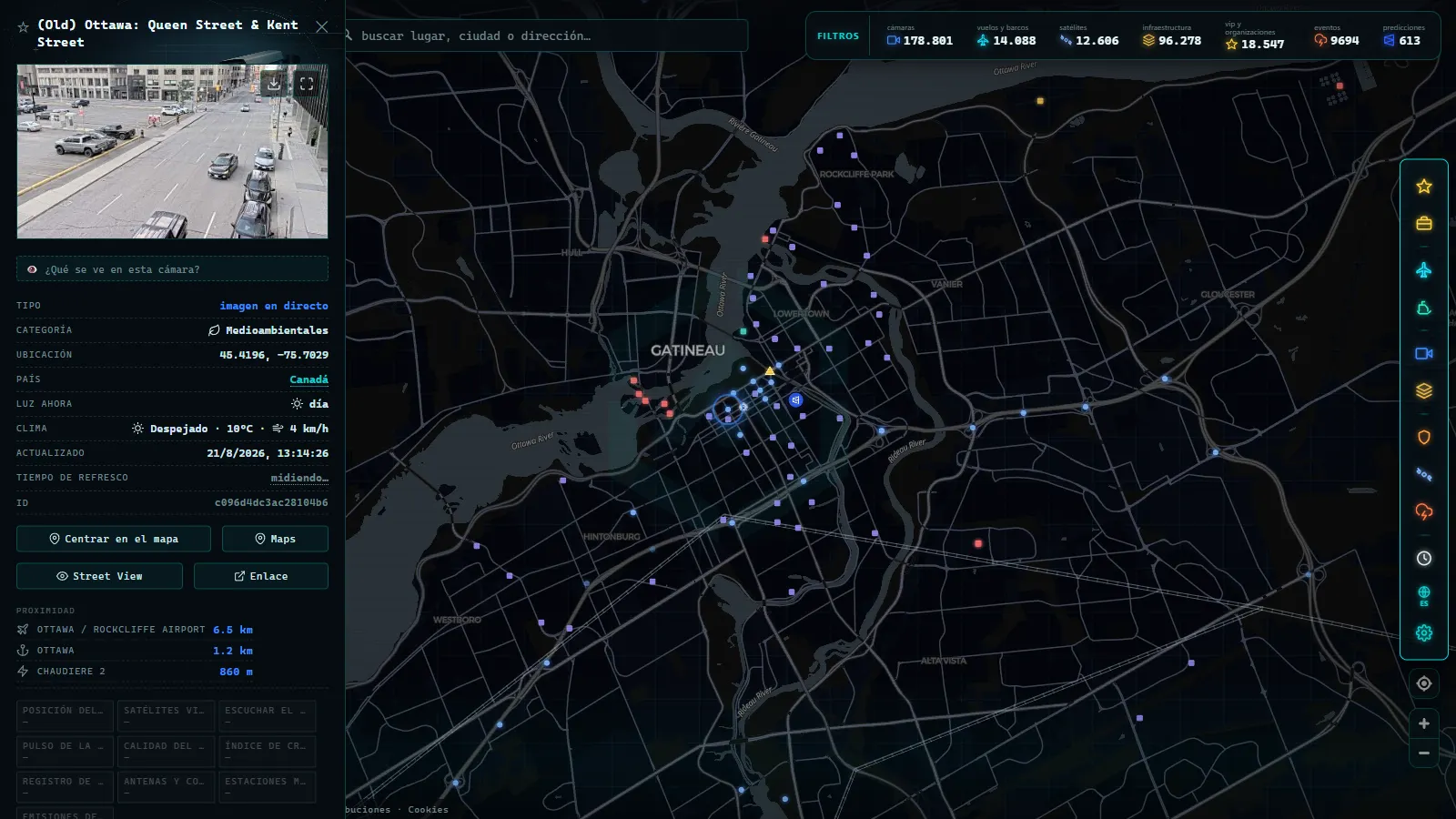 Ficha de (Old) Ottawa: Queen Street & Kent Street (Medioambiental) en el mapa de ARGOS ATLAS