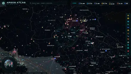 El mapa en vivo de ARGOS ATLAS sobre Pakistán