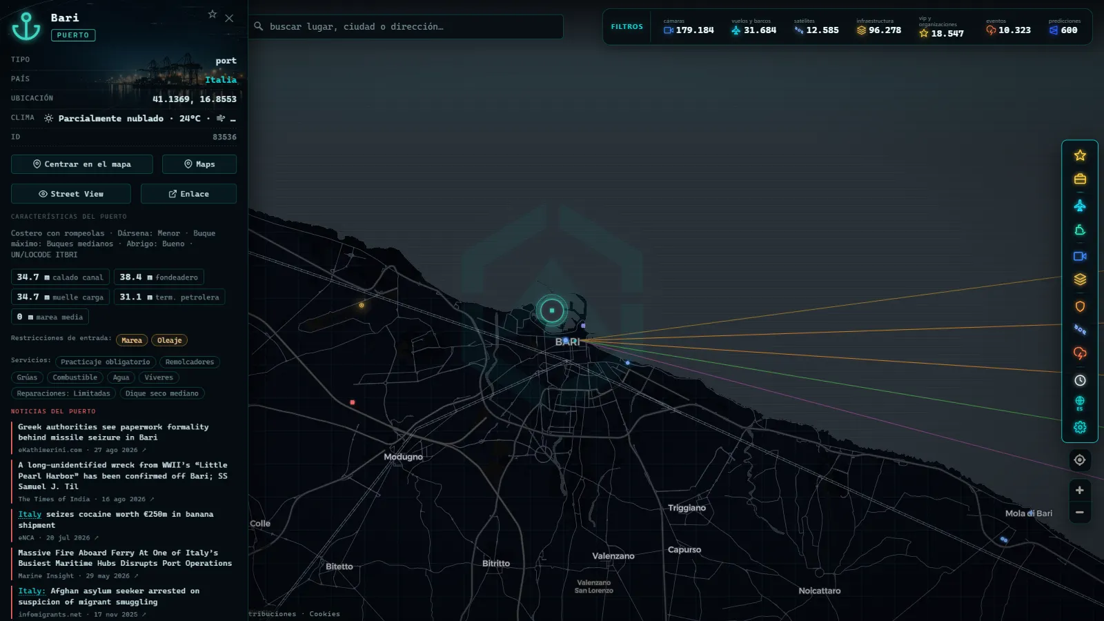 Ficha de Bari (Puerto) en el mapa de ARGOS ATLAS