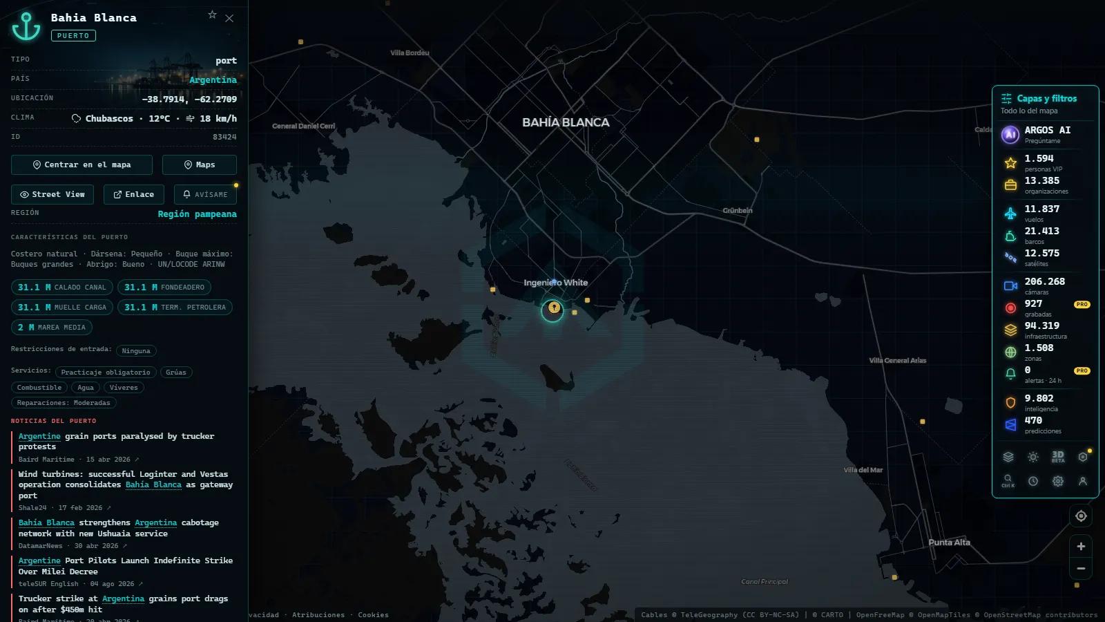Ficha de Bahia Blanca (Puerto) en el mapa de ARGOS ATLAS