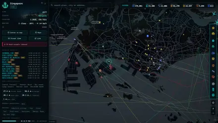 Detail card of Singapore (Port) on the ARGOS ATLAS map
