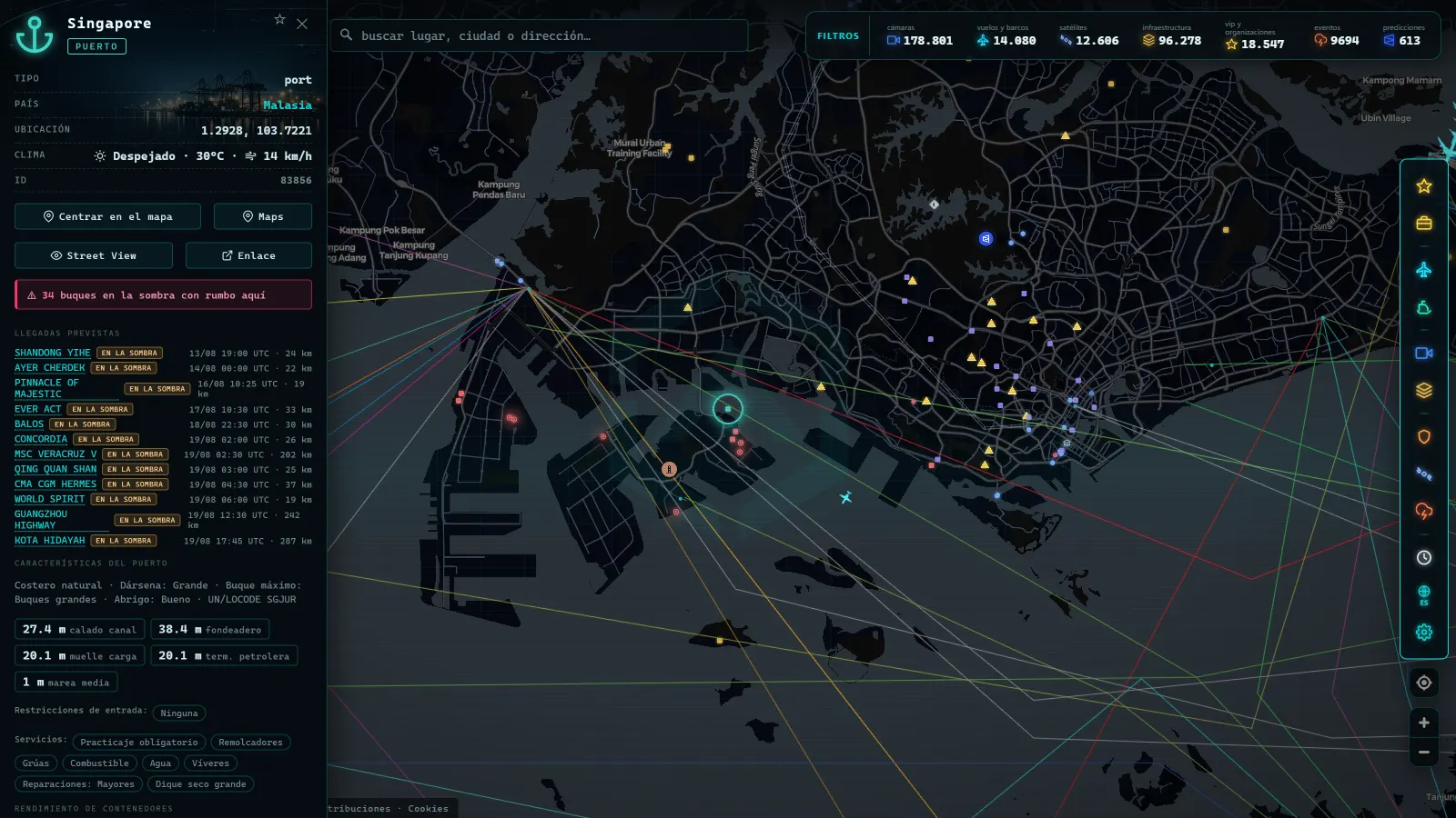 Ficha de Singapore (Puerto) en el mapa de ARGOS ATLAS