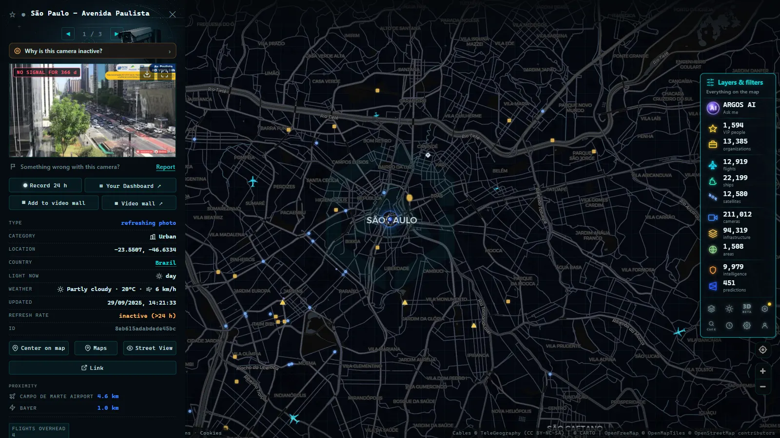 Detail card of São Paulo - Avenida Paulista (Urban) on the ARGOS ATLAS map