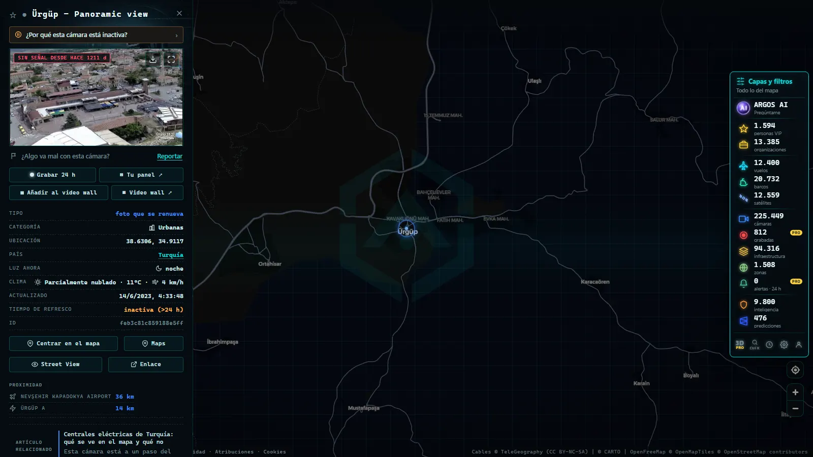 Ficha de Ürgüp - Panoramic view (Urbana) en el mapa de ARGOS ATLAS