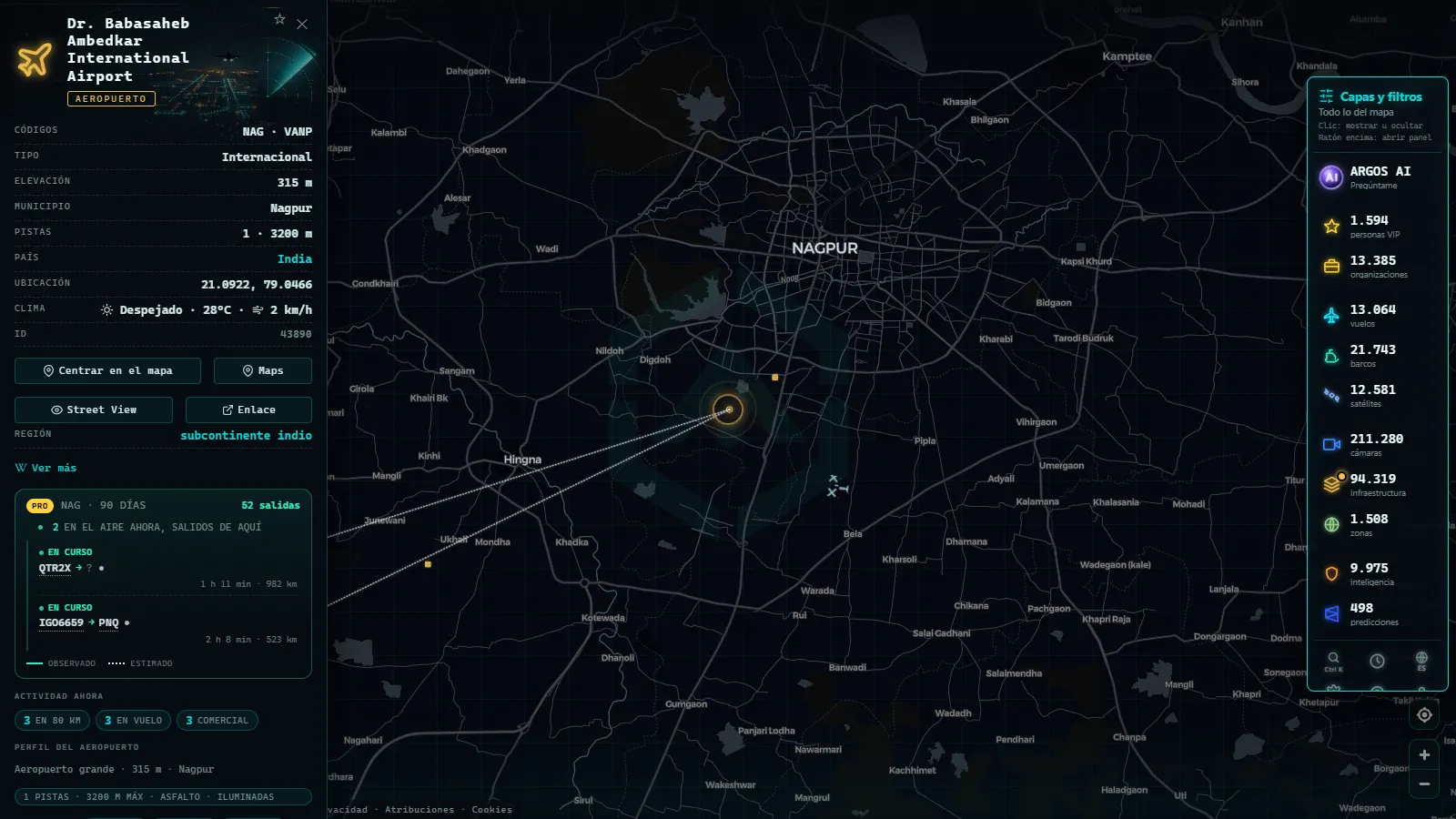 Ficha de Dr. Babasaheb Ambedkar International Airport (Aeropuerto) en el mapa de ARGOS ATLAS