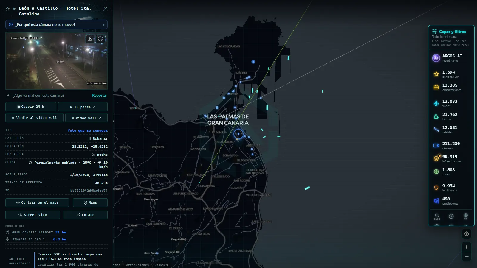 Ficha de León y Castillo - Hotel Sta. Catalina (Urbana) en el mapa de ARGOS ATLAS