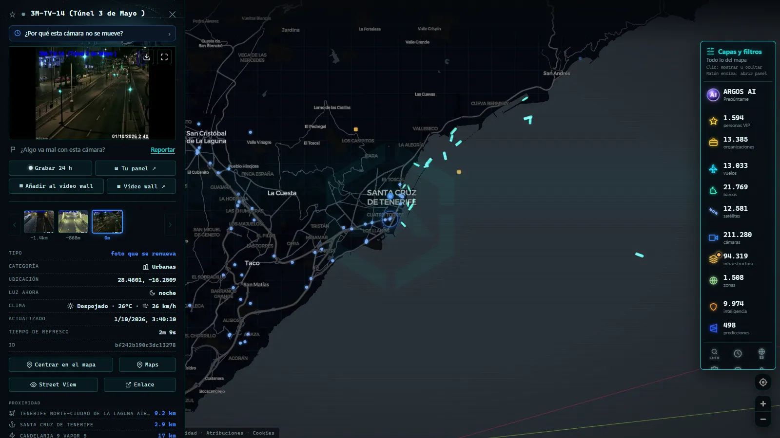 Ficha de 3M-TV-14 (Túnel 3 de Mayo ) (Urbana) en el mapa de ARGOS ATLAS