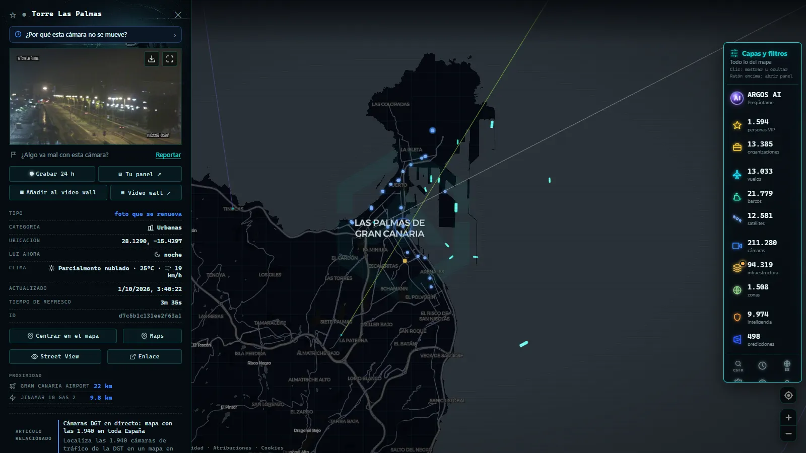 Ficha de Torre Las Palmas (Urbana) en el mapa de ARGOS ATLAS