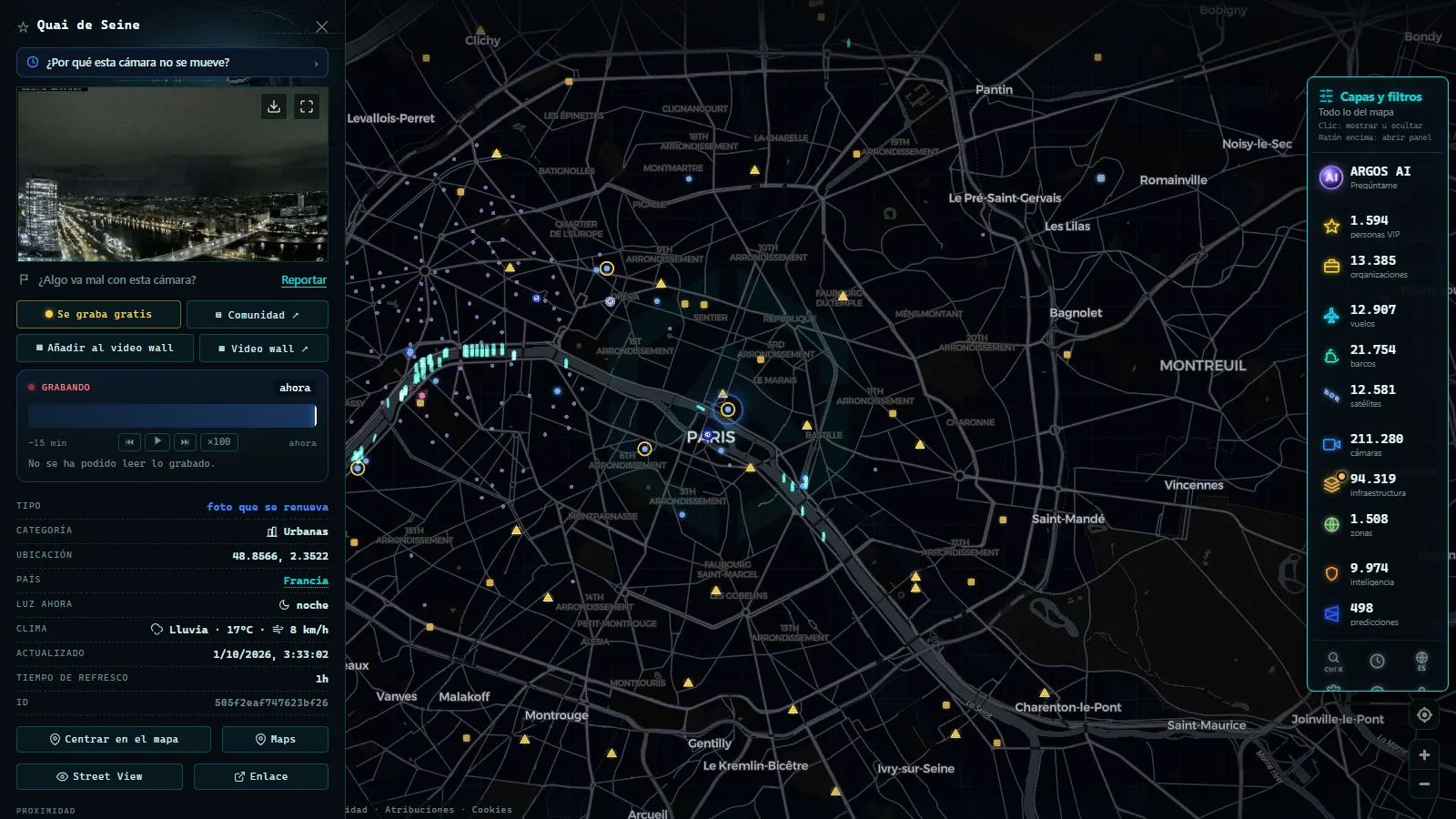 Ficha de Quai de Seine (Urbana) en el mapa de ARGOS ATLAS
