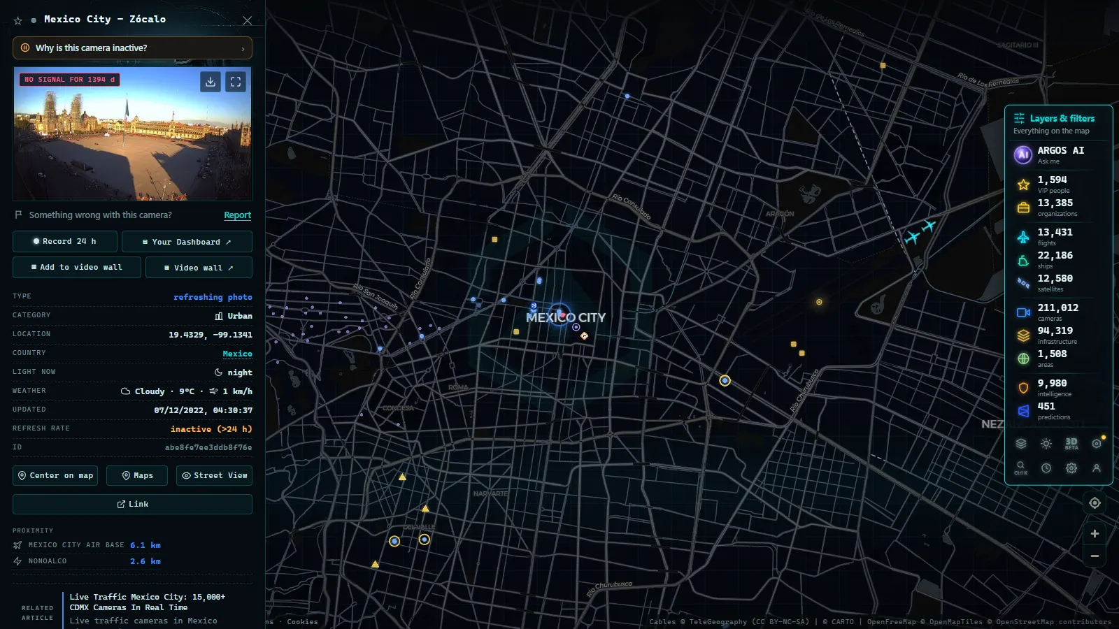 Detail card of Mexico City - Zócalo (Urban) on the ARGOS ATLAS map