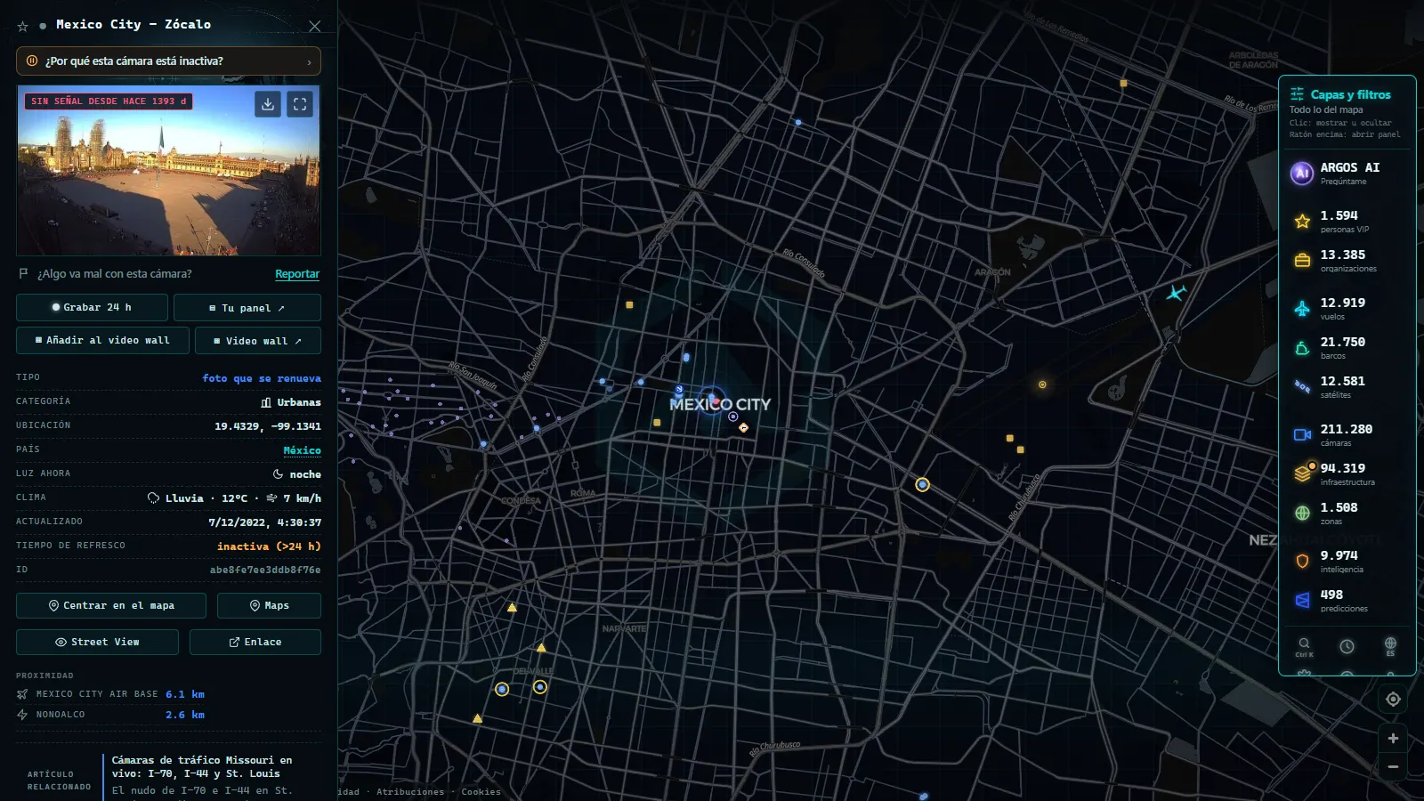 Ficha de Mexico City - Zócalo (Urbana) en el mapa de ARGOS ATLAS