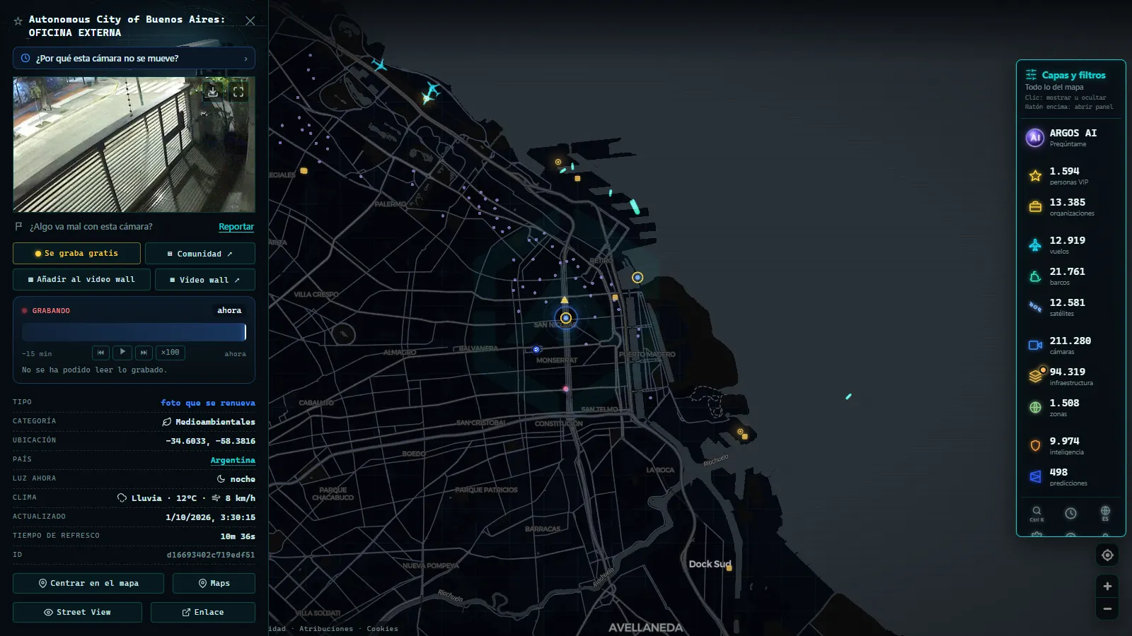 Ficha de Autonomous City of Buenos Aires: OFICINA EXTERNA (Medioambiental) en el mapa de ARGOS ATLAS