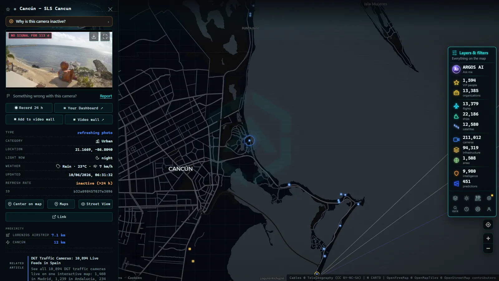 Detail card of Cancún - SLS Cancun (Urban) on the ARGOS ATLAS map