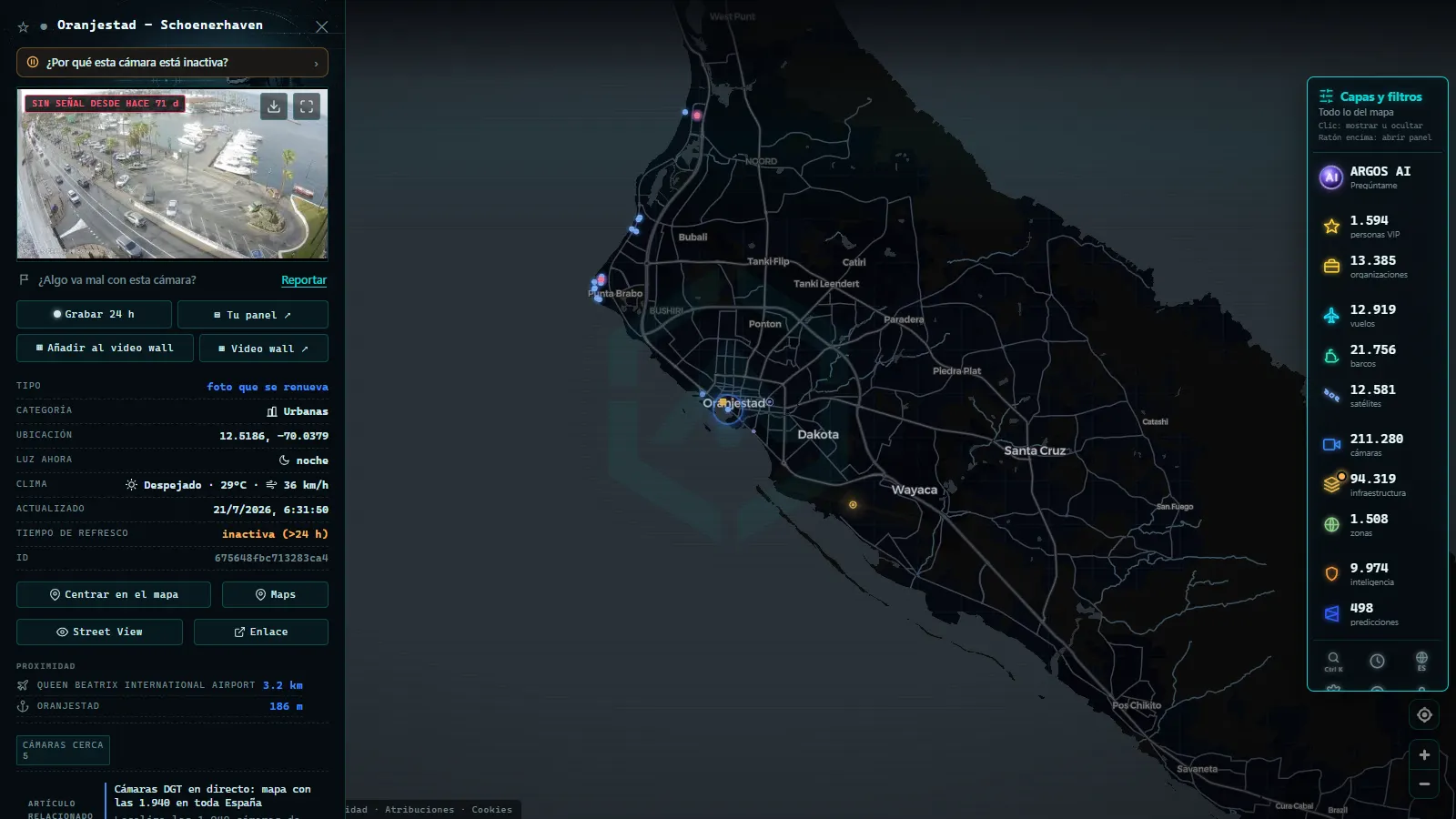 Ficha de Oranjestad - Schoenerhaven (Urbana) en el mapa de ARGOS ATLAS