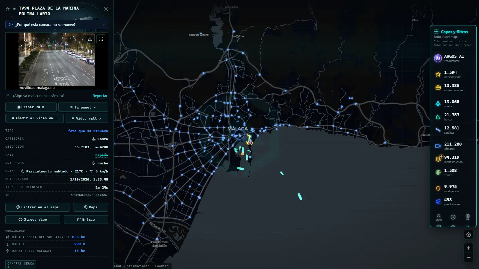 Ficha de TV94-PLAZA DE LA MARINA - MOLINA LARIO (Costa) en el mapa de ARGOS ATLAS