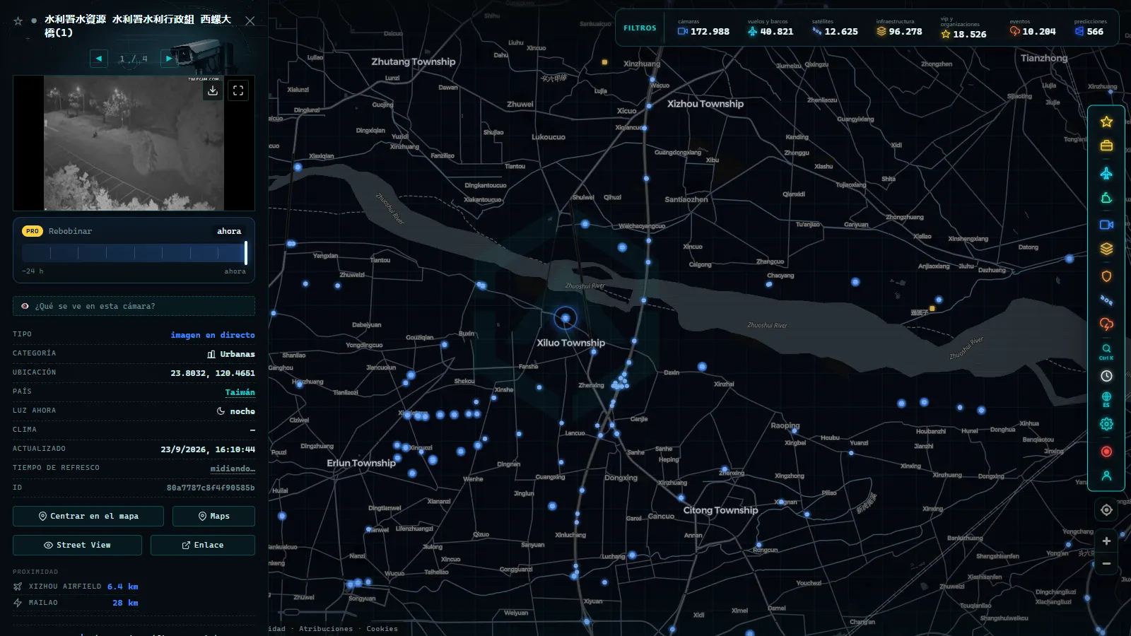Ficha de 水利署水資源 水利署水利行政組 西螺大橋(1) (Urbana) en el mapa de ARGOS ATLAS