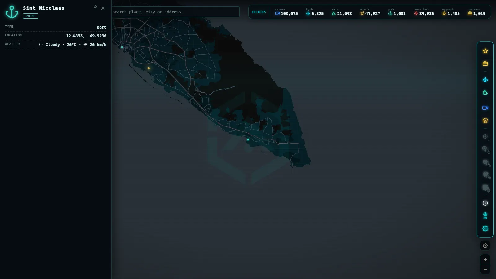 Detail card of a port in ARGOS ATLAS