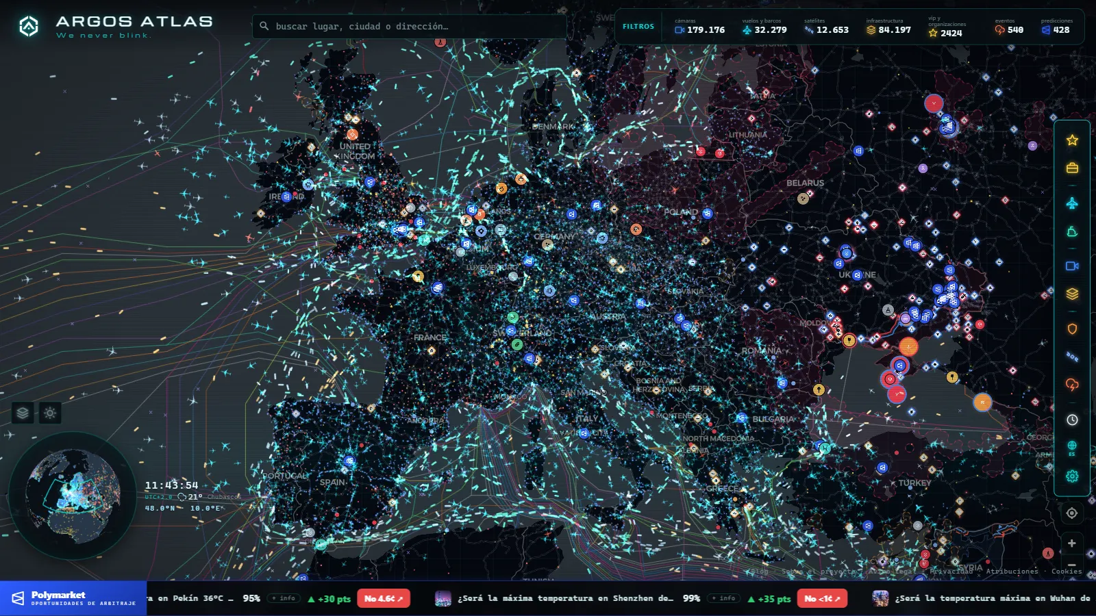 Mercados de predicción geolocalizados sobre Europa en ARGOS ATLAS