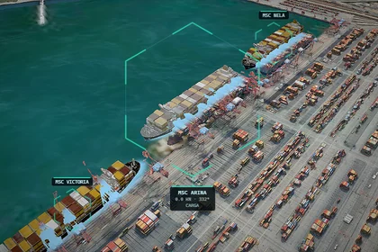 Barcos en 3D en el puerto de Los Ángeles