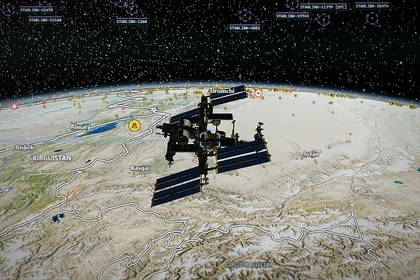 La Estación Espacial Internacional en 3D sobre el Pacífico